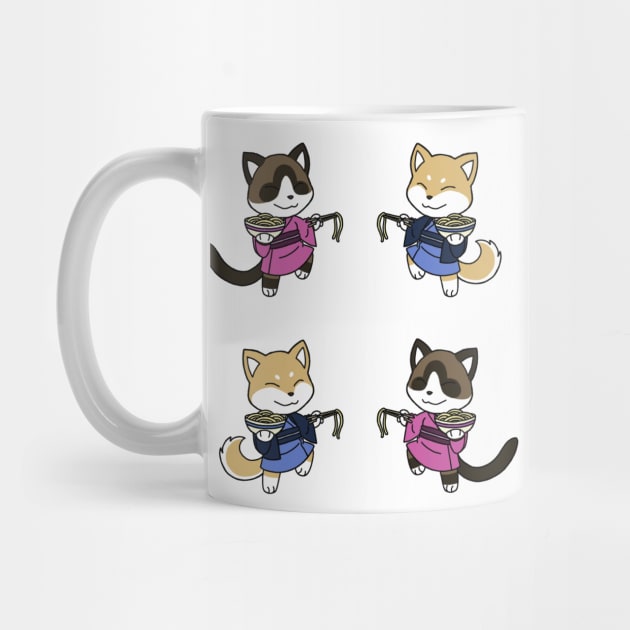 Neko and Inu Noodles by Firestorm Fox